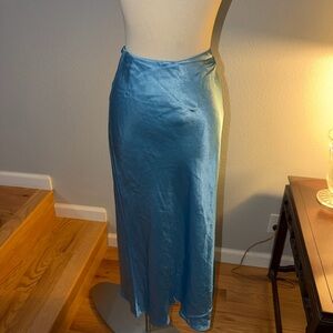 Vince Shimmering Blue Maxi Skirt